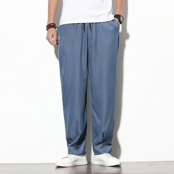 men's pants chinese style ultra thin tencel wide leg solid casual summer ice silk harem large size loose trousers, Black
men's pants chinese style ultra thin tencel wide leg solid casual summer ice silk harem large size loose trousers, Black