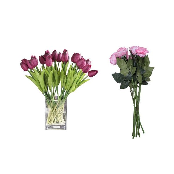 decorative flowers & wreaths 30 pcs artificial floral wedding bouquet decor, 20 tulip flower 10 rose
decorative flowers & wreaths 30 pcs artificial floral wedding bouquet decor, 20 tulip flower 10 rose