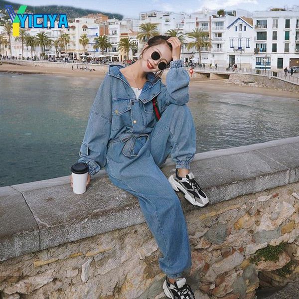 women's jeans yiciya denim long sleeve jumpsuit 2021 autumn loose casual high waist suit baggy y2k women pants met, Blue
women's jeans yiciya denim long sleeve jumpsuit 2021 autumn loose casual high waist suit baggy y2k women pants met, Blue