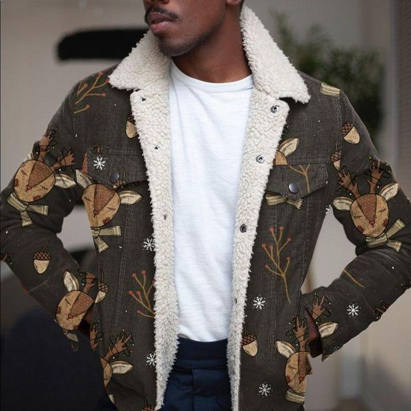 men's jackets mens jacket autumn winter elk snowflake print loose long sleeve plush lamb coat men fashion plus size clothing, Black;brown
men's jackets mens jacket autumn winter elk snowflake print loose long sleeve plush lamb coat men fashion plus size clothing, Black;brown