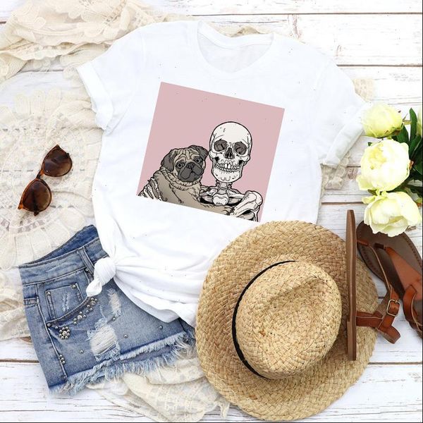 women graphic skull funny dog pet cartoon fashion cute printed 90s print female t shirt clothing womens t shirt, White
women graphic skull funny dog pet cartoon fashion cute printed 90s print female t shirt clothing womens t shirt, White