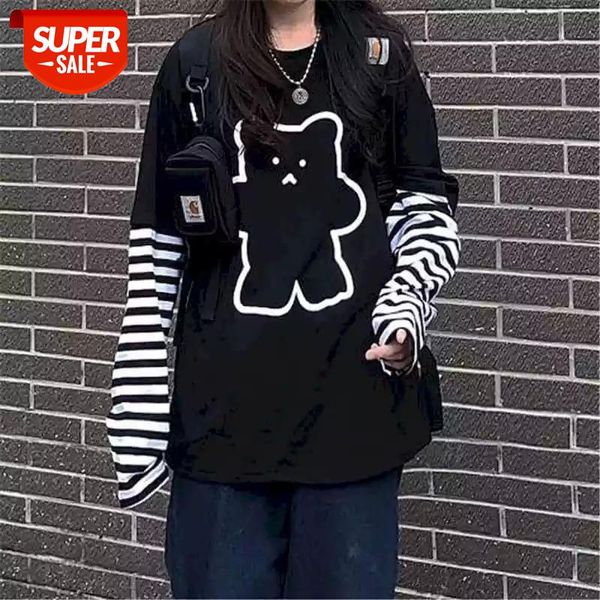 tshirt women t shirt korean ins harajuku bf wind retro bear print loose fake two-piece long-sleeved t-shirt female student #io3k, White
tshirt women t shirt korean ins harajuku bf wind retro bear print loose fake two-piece long-sleeved t-shirt female student #io3k, White