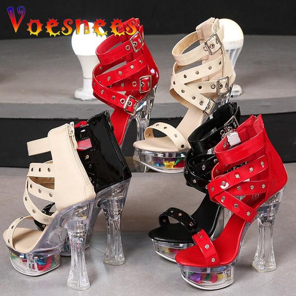 sandals metal decorative cross belt design zipper high heel women 14cm transparent chunky heels petal platform models show shoes, Black
sandals metal decorative cross belt design zipper high heel women 14cm transparent chunky heels petal platform models show shoes, Black