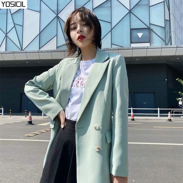 yosicil casual double breasted office wear blazer women notched long sleeve coat outerwear pockets solid jacket lady, White;black
yosicil casual double breasted office wear blazer women notched long sleeve coat outerwear pockets solid jacket lady, White;black