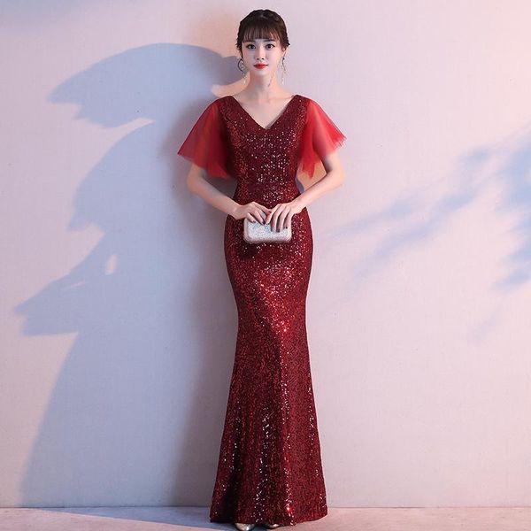 party dresses ae661 long evening mermaid v neck short sleeve sequined gowns robe soiree formal, White;black
party dresses ae661 long evening mermaid v neck short sleeve sequined gowns robe soiree formal, White;black