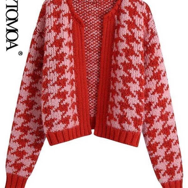 kpytomoa women fashion houndstooth crop open knit cardigan sweater vintage o neck long sleeve female outerwear chic 211217, White;black
kpytomoa women fashion houndstooth crop open knit cardigan sweater vintage o neck long sleeve female outerwear chic 211217, White;black