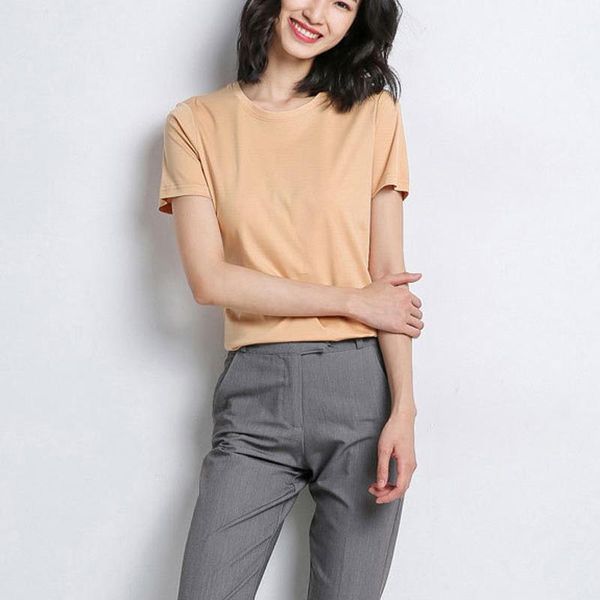 women's t-shirt 2021 summer casual vacation women fashion o-neck short sleeve solid color loose comfortable tees, White
women's t-shirt 2021 summer casual vacation women fashion o-neck short sleeve solid color loose comfortable tees, White