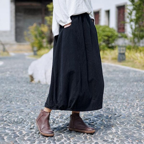 skirts 2021 women skirt cotton linen vintage solid color elastic wasit pockets big size yoyikamomo, Black
skirts 2021 women skirt cotton linen vintage solid color elastic wasit pockets big size yoyikamomo, Black