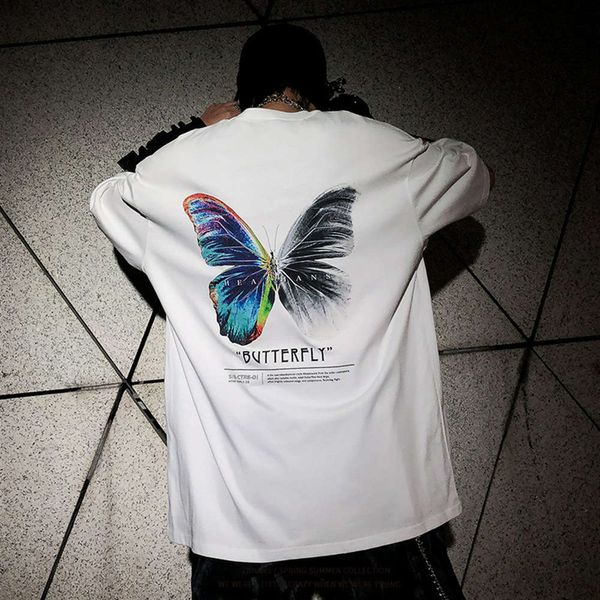 hip hop couple street size butterfly print black trendy t-shirt short sleeve summer, White;black
hip hop couple street size butterfly print black trendy t-shirt short sleeve summer, White;black