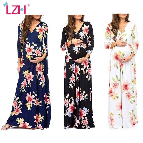 maternity dresses lzh pregnant woman clothes dress 2021 autumn v-neck long sleeve printing maxi for elegant casual, White
maternity dresses lzh pregnant woman clothes dress 2021 autumn v-neck long sleeve printing maxi for elegant casual, White
