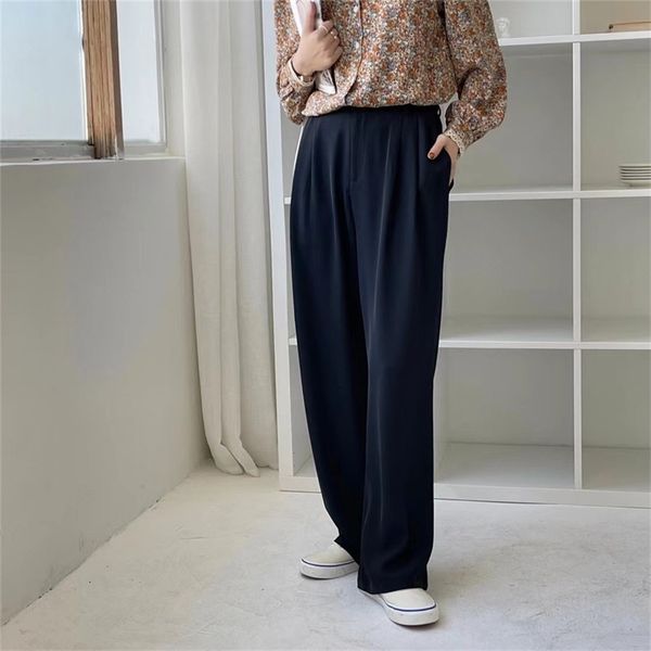 women's pants & capris women new arrival femme minimalist high waist loose chic wide leg woolen work solid casual straight trouser, Black;white
women's pants & capris women new arrival femme minimalist high waist loose chic wide leg woolen work solid casual straight trouser, Black;white
