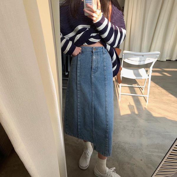 big irregular female retro-washed denim the line was thin waist high skirt women's skirts 594f, Black
big irregular female retro-washed denim the line was thin waist high skirt women's skirts 594f, Black