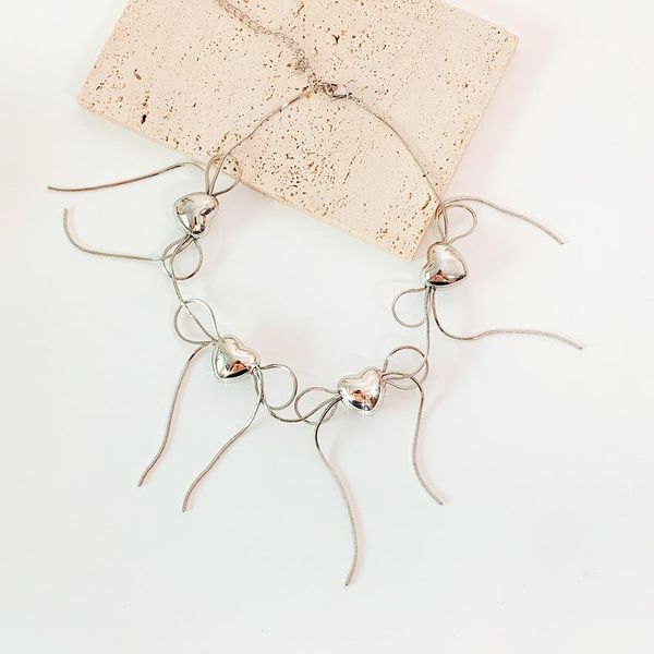 chokers origin summer sweet silver color metal love heart choker necklace for women bowknot tassel pendant necklaces fashion jewelry, Golden;silver
chokers origin summer sweet silver color metal love heart choker necklace for women bowknot tassel pendant necklaces fashion jewelry, Golden;silver