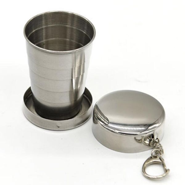 all stainless steel folding retractable cup folding cup blackjack