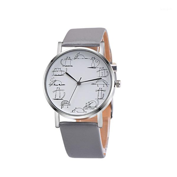 wristwatches 2021 relogio masculino watches men fashion sport leather band watch quartz cartoon funny print wristwatch reloj hombre, Slivery;brown 
wristwatches 2021 relogio masculino watches men fashion sport leather band watch quartz cartoon funny print wristwatch reloj hombre, Slivery;brown