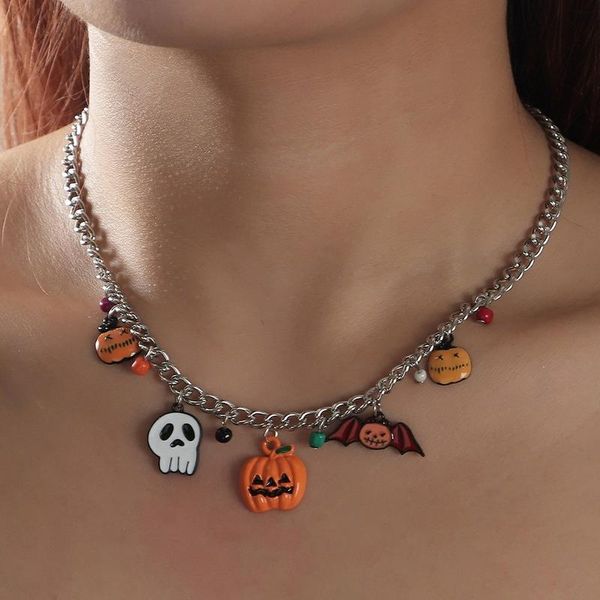 chains 2021 wholesale european and american jewelry personalized creative multi- halloween pumpkin ghost bat necklace, Silver
chains 2021 wholesale european and american jewelry personalized creative multi- halloween pumpkin ghost bat necklace, Silver