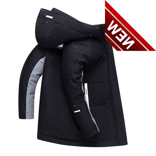 winter men 90% white duck down jacket thick warm hooded mid-length puffer coats male casual patchwork windproof thermal parkas, Black
winter men 90% white duck down jacket thick warm hooded mid-length puffer coats male casual patchwork windproof thermal parkas, Black