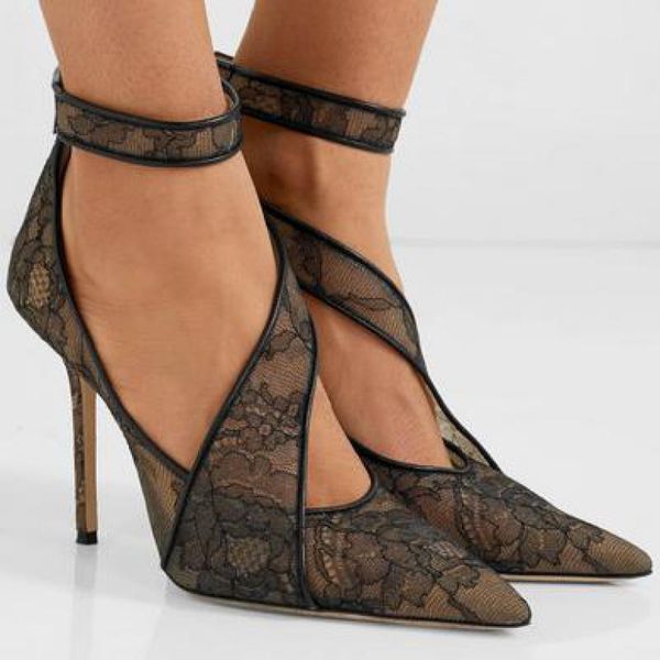 dress shoes high heels lady black lace pointed toe party shoe thin pumps ankle strap wedding woman holllow out sandal
dress shoes high heels lady black lace pointed toe party shoe thin pumps ankle strap wedding woman holllow out sandal