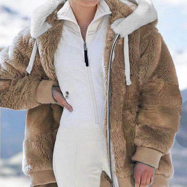 women's jackets 2021 plus size winter coat oversized fashion casual stitching plaid clothes hooded zipper ladies lamb hair coatkorean, Black;brown
women's jackets 2021 plus size winter coat oversized fashion casual stitching plaid clothes hooded zipper ladies lamb hair coatkorean, Black;brown