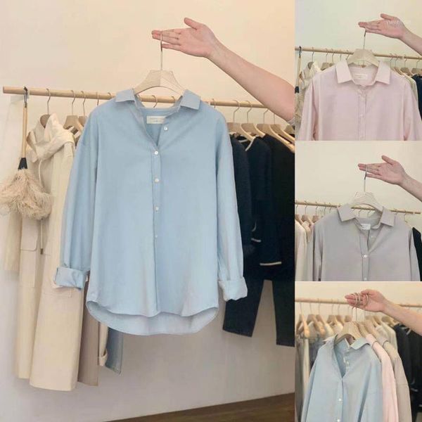 women's blouses & shirts 2021 woman spring summer vegetable a le simple pure color shirt long sleeve, White
women's blouses & shirts 2021 woman spring summer vegetable a le simple pure color shirt long sleeve, White