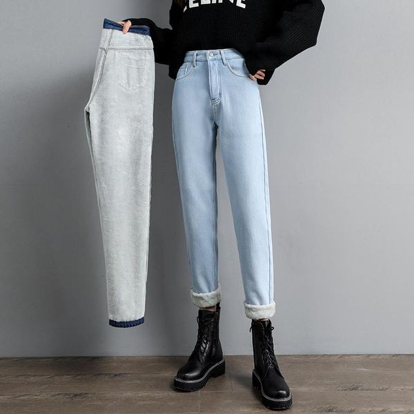 women's jeans winter thick warm pencil woman high waist boyfriend for women plus size mom denim pants trousers, Blue
women's jeans winter thick warm pencil woman high waist boyfriend for women plus size mom denim pants trousers, Blue