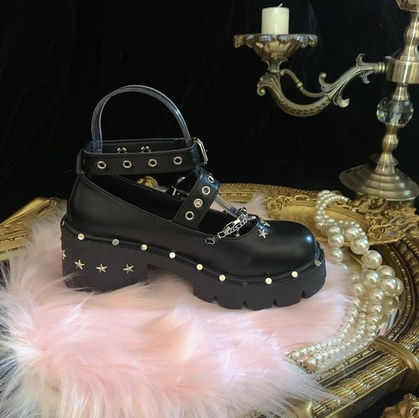 dress shoes 2021 summer fairy style street rivet handsome dark women's single-layer low-cut lace-up cross round head platform, Black
dress shoes 2021 summer fairy style street rivet handsome dark women's single-layer low-cut lace-up cross round head platform, Black