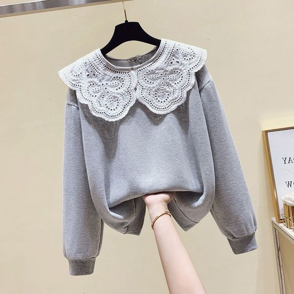 2021 lace patchwork o neck pullover sweatshirt women autumn and winter new loose casual au6i, Black
2021 lace patchwork o neck pullover sweatshirt women autumn and winter new loose casual au6i, Black
