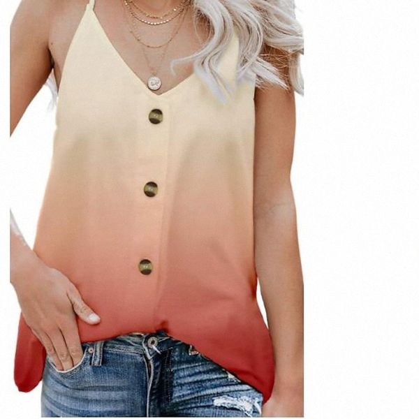women's gradient spaghetti strape tank botton front vest summer outfit hawaii a7uw#, White
women's gradient spaghetti strape tank botton front vest summer outfit hawaii a7uw#, White