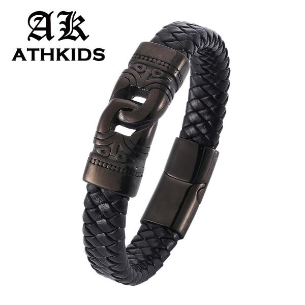 charm bracelets fashion stainless steel black & bangles men leather jewelry 2021 gift for pd817, Golden;silver
charm bracelets fashion stainless steel black & bangles men leather jewelry 2021 gift for pd817, Golden;silver