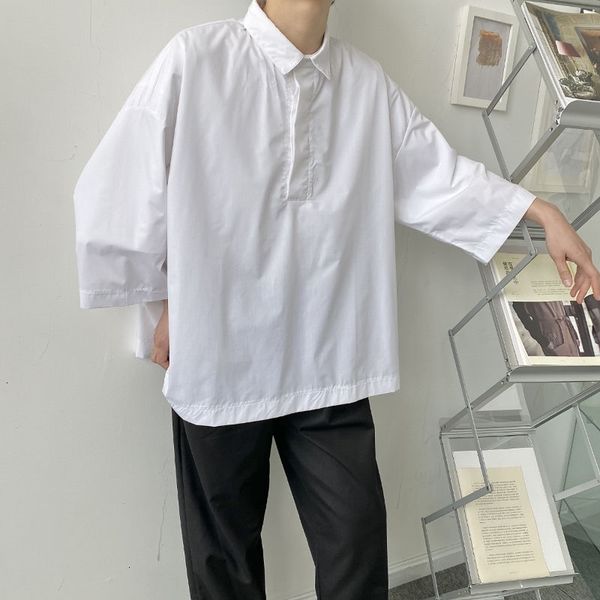 men's casual shirts summer short-sleeved fashion black white men streetwear korean loose oversize dress mens -2xl owvq, White;black
men's casual shirts summer short-sleeved fashion black white men streetwear korean loose oversize dress mens -2xl owvq, White;black
