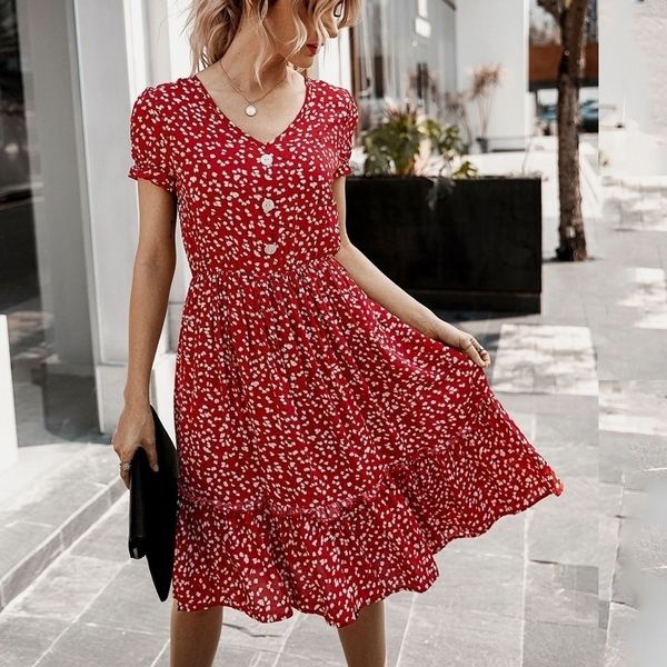 summer elegant boho floral print midi dress women v neck button fashion beach ruffles dresses women sundresses vestidos 210316, Black;gray
summer elegant boho floral print midi dress women v neck button fashion beach ruffles dresses women sundresses vestidos 210316, Black;gray