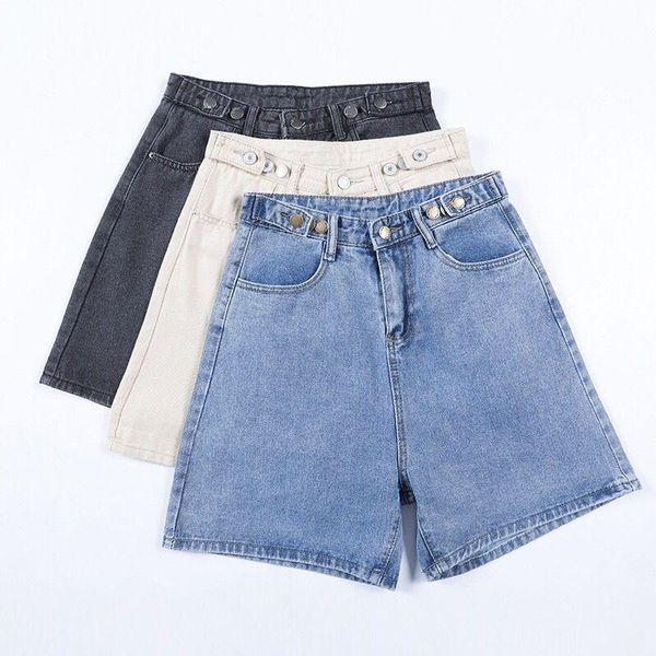 women's shorts summer denim button booty high waists jeans streetwear wide leg casual short pants plus size, White;black
women's shorts summer denim button booty high waists jeans streetwear wide leg casual short pants plus size, White;black