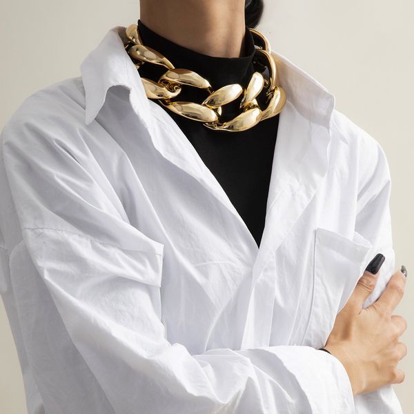 jewelry punk metal cool style geometric female exaggerated personality thick chain mixed color necklace, Silver
jewelry punk metal cool style geometric female exaggerated personality thick chain mixed color necklace, Silver