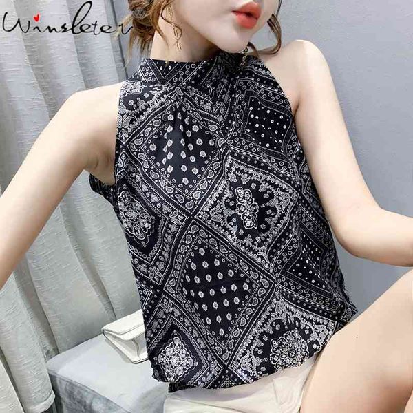 women's tanks & camis summer european clothes chiffon loose vest chic halter print floral women sleeveless vintage black, White
women's tanks & camis summer european clothes chiffon loose vest chic halter print floral women sleeveless vintage black, White