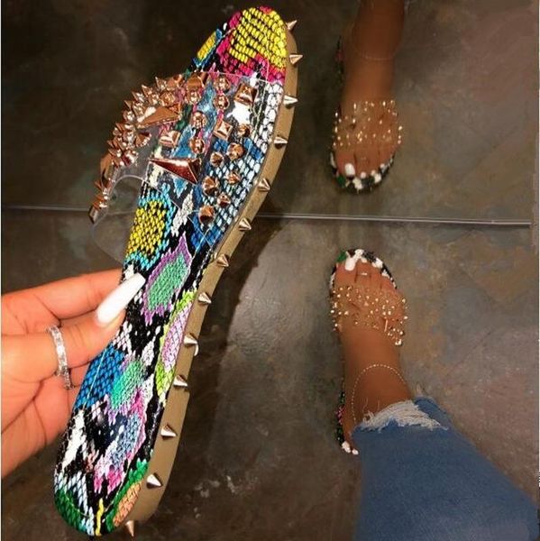 summer rivet rhinestone flip flop slippers shoes women outdoor beach flat sandals casual snake pattern open toe home slippers, Black
summer rivet rhinestone flip flop slippers shoes women outdoor beach flat sandals casual snake pattern open toe home slippers, Black