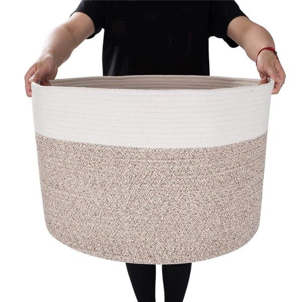 storage bags extra large decorative woven cotton rope basket, laundry basket baby and dog toy baskets
storage bags extra large decorative woven cotton rope basket, laundry basket baby and dog toy baskets