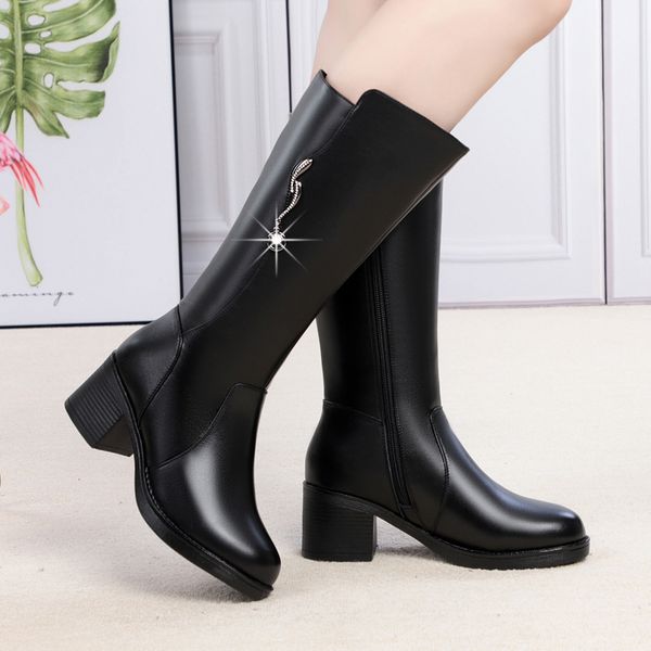 winter ladies snow boots genuine leather women boots high-heel 35-41 fashion non-slip thick wool warm women high boots 9685, Black
winter ladies snow boots genuine leather women boots high-heel 35-41 fashion non-slip thick wool warm women high boots 9685, Black