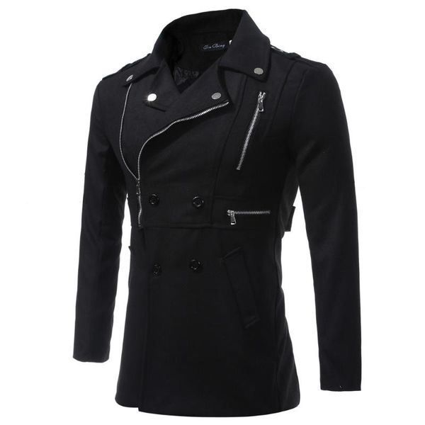 men's wool & blends mens autumn winter zipper jacket casual long fashion outwear parka cardigan coat, Black
men's wool & blends mens autumn winter zipper jacket casual long fashion outwear parka cardigan coat, Black