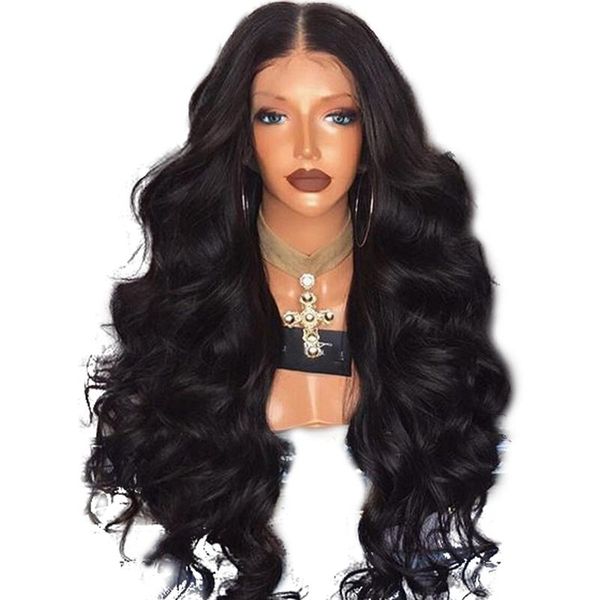 synthetic wigs long body wave wig with natural hairline lace front middle part glueless heat resistant black for women
synthetic wigs long body wave wig with natural hairline lace front middle part glueless heat resistant black for women