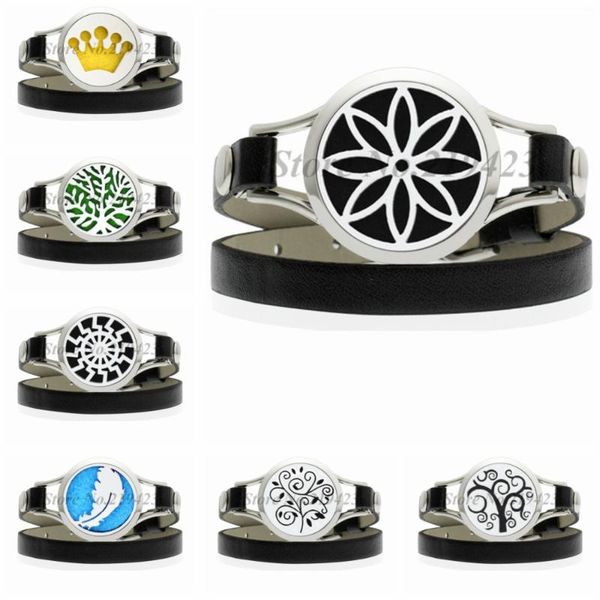 tennis feather 30mm 316l stainless steel watch essential oil diffuser locket wrap bracelet pu leather band 10pcs pads, Golden;silver 
tennis feather 30mm 316l stainless steel watch essential oil diffuser locket wrap bracelet pu leather band 10pcs pads, Golden;silver