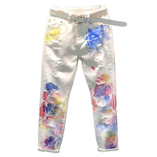 women's jeans women white denim pants graffiti print stretched autumn slim hole straight ladies high waist loose jean trousers, Blue
women's jeans women white denim pants graffiti print stretched autumn slim hole straight ladies high waist loose jean trousers, Blue