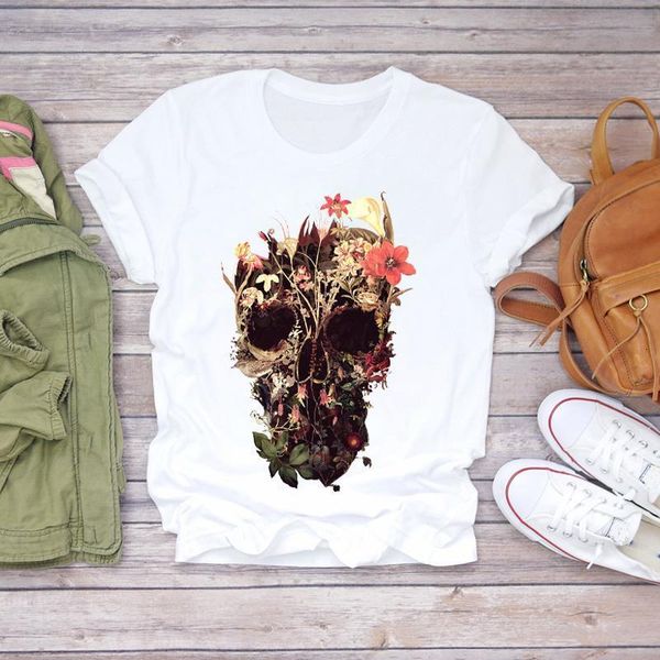 women 2021 skull floral plant print 90s short sleeve printed lady t-shirts t shirt ladies womens graphic female tee t-shirt, White
women 2021 skull floral plant print 90s short sleeve printed lady t-shirts t shirt ladies womens graphic female tee t-shirt, White