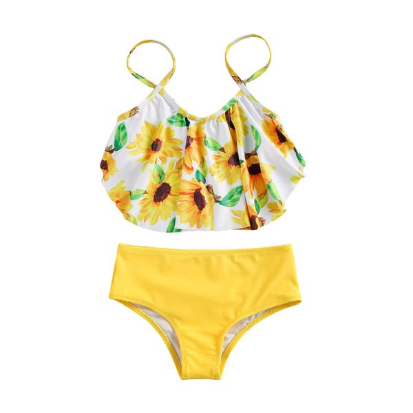 girls bikini swimsuit sunflower halter neck tankini set leopard crop flounce high waisted bathing suit swimwear, White
girls bikini swimsuit sunflower halter neck tankini set leopard crop flounce high waisted bathing suit swimwear, White
