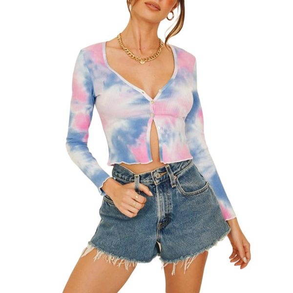 women's t-shirt est arrival women tie-dyed camouflage cardigan fashion casual long sleeve tie-dye round neck button down t-shirts, White
women's t-shirt est arrival women tie-dyed camouflage cardigan fashion casual long sleeve tie-dye round neck button down t-shirts, White