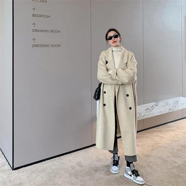 women's wool & blends 2021 women autumn coat turn down collar loose style for winter woolen warm femme casaco abrigo streetwear k1020, Black
women's wool & blends 2021 women autumn coat turn down collar loose style for winter woolen warm femme casaco abrigo streetwear k1020, Black