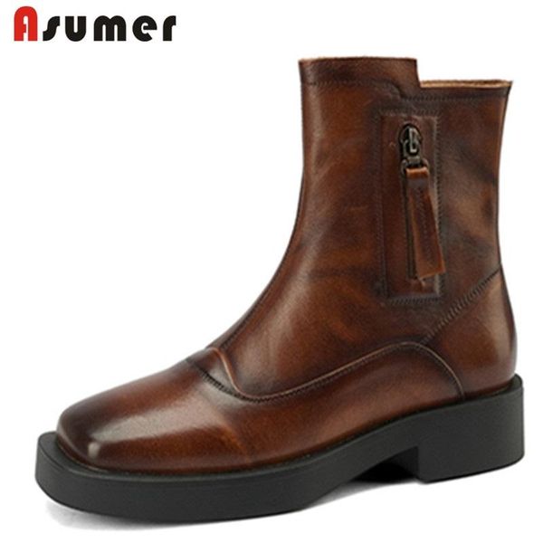 boots asumer genuine leather zipper platform ankle fashion winter women hand made female retro casual ladies shoes, Black
boots asumer genuine leather zipper platform ankle fashion winter women hand made female retro casual ladies shoes, Black