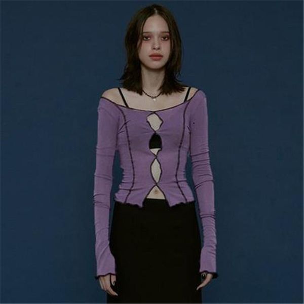 women's t-shirt women t-shirts casual long sleeves solid color tee shirts fashion front hollow out spring fall female streetwear, White
women's t-shirt women t-shirts casual long sleeves solid color tee shirts fashion front hollow out spring fall female streetwear, White