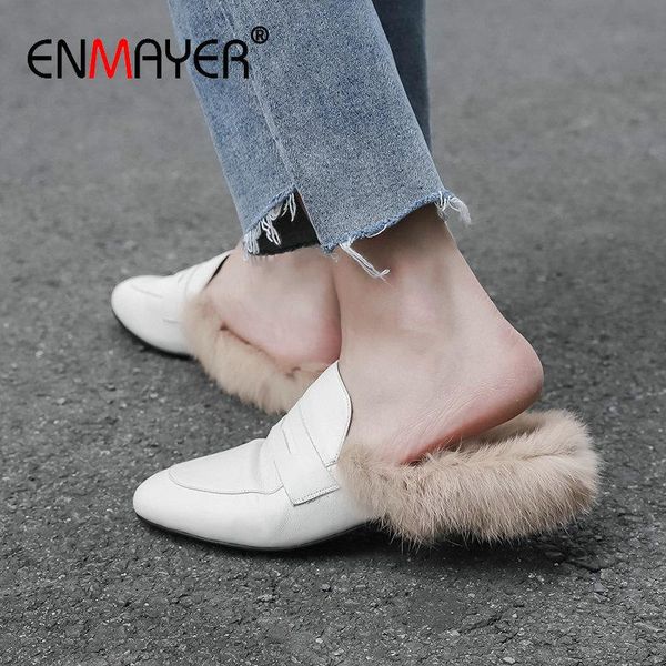 slippers enmayer 2021 genuine leather furry wool mules shoes women winter outside square heelluxury size 34-40, Black
slippers enmayer 2021 genuine leather furry wool mules shoes women winter outside square heelluxury size 34-40, Black