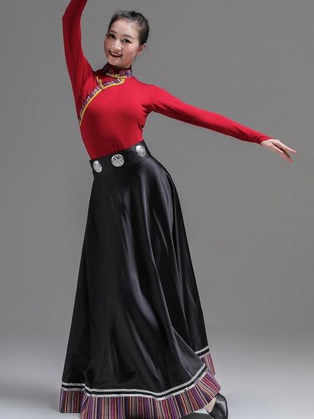 ethnic clothing tibetan dance performance clothes, female minority stage practice art, Red
ethnic clothing tibetan dance performance clothes, female minority stage practice art, Red