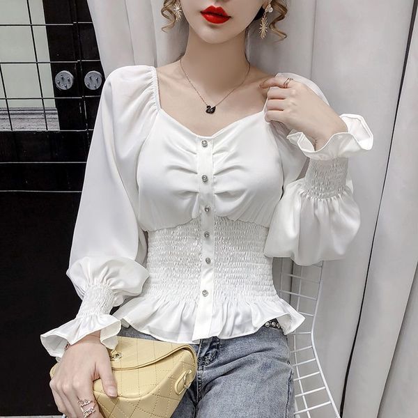 new women 2021 spring autumn chic square collar high waist slim shirts female long sleeve sweet blouses all match short a738swci, Black
new women 2021 spring autumn chic square collar high waist slim shirts female long sleeve sweet blouses all match short a738swci, Black
